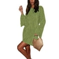 thumbnail image 1 of ZAXARRA Nouvelle Robe de Soirée de Style Élégant Manches Longues Col Rond une Ligne Mini Robe de Soirée Robe de Soirée, 1 of 6