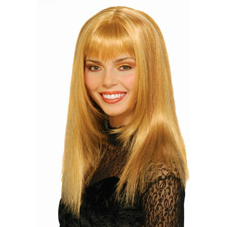 Adult Womens Costume Long Honey Blonde Straight Glamour Wig