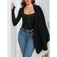 thumbnail image 3 of Sociala Long Sleeve Bodysuit for Womens One Piece Rompers with Thumb holes, 3 of 6