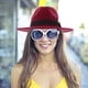 thumbnail image 4 of Sombrero Fedora clásico unisex de lana estructurada para hombres y mujeres (rojo vino), 4 of 7