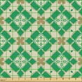 thumbnail image 2 of Ambesonne Vintage Fabric by the Yard Upholstery, Retro Floral Shape Ornament, 5 Yards, Jade Green and Pale Brown, 2 of 5