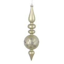 Vickerman 10 by 2.4" Limestone Candy Glitter Snowflake Finial 4/Bag. Add some sparkle and shine to your holiday decorating projects with this 10 inch finial ornament. Made with shatterproof plastic. O