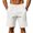 White #025, variant on Men's Striped Linen Shorts Casual Elastic Waist Drawstring Pants Summer Lightweight Beach Shorts with Pockets, M