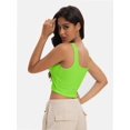 thumbnail image 2 of Women's Square Neck Crop Top Basic Sleeveless Fitted Tank Top Casual Cami, 2 of 6