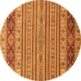 thumbnail image 1 of Ahgly Company Indoor Round Abstract Orange Modern Area Rugs, 8' Round, 1 of 4