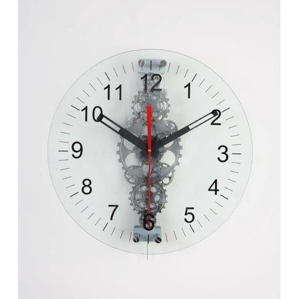 Large MovingGear Wall Clock With Glass Cover