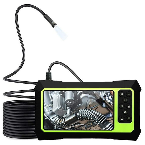1080P Dual Lens Endoscope Camera, Waterproof Borescope Inspection Camera with 8mm Front & Side-View Dual Lens, with 4.3inch ISP Screen