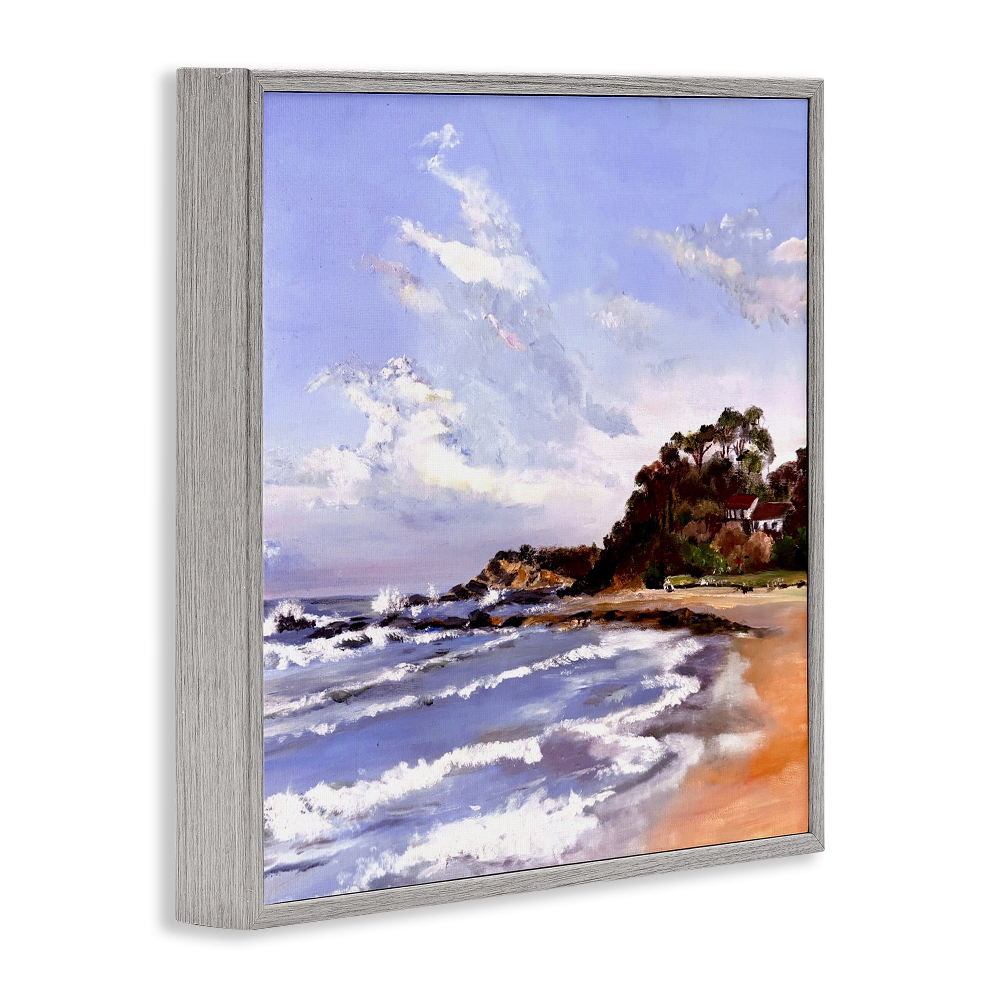 Malua Bay Seascape Gray Framed Giclee Art, design by Patricia Reynolds