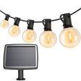 thumbnail image 1 of Cadena de luces solares para exteriores, control remoto impermeable, luces de cadena para patio exterior con 25 bombillas de globo inastillables, cadena de luces colgantes con 4 modos, 1 of 6