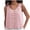 Pink, variant on Womens Tank Tops Loose Button V Neck Linen Feel Sleeveless Top Comfortable Womens Camisole Blue L