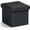 Black, variant on Small Storage Ottoman Cube Foldable, Linen Square Foot Rest Stool Seat, Black Collapsible Cube for Living Room, Bedroom, Dorm, Office, 11" x 11" x 11"