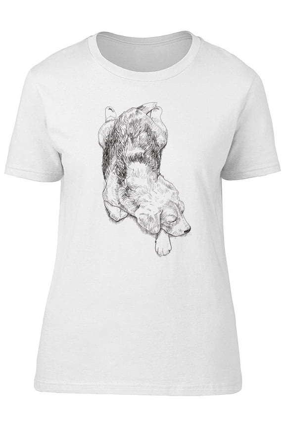 Beautiful Beagle Sketch T-Shirt Women -Image by Shutterstock, Female Small