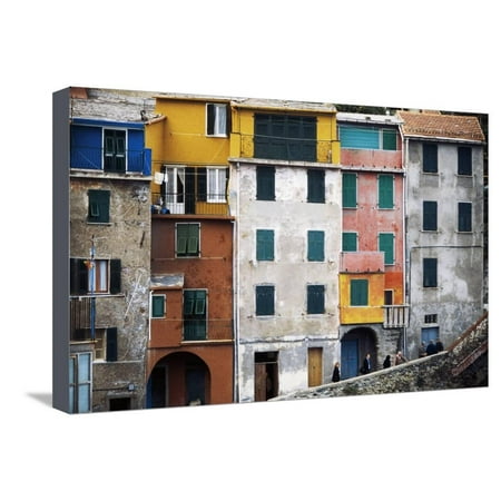 Houses in Riomaggiore, Cinque Terre (Unesco World Heritage List, 1997), Liguria, Italy Stretched Canvas Print Wall (Best Houses In The World For Sale)