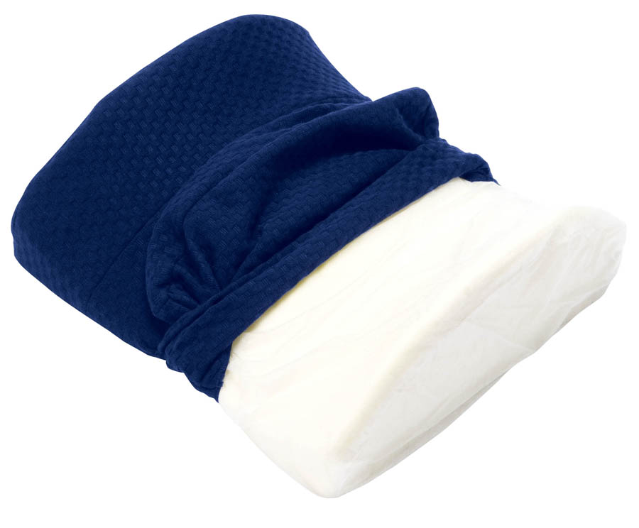 Carex Memory Foam Lumbar Pillow with Back Support, Navy Blue