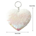 thumbnail image 3 of QIPOPIQ Clearance Keyring Heart-shaped Keychain Double-sided Reflective Sequins Bag Accessories Love Keychain Sequins Accessory Gifts for Her, 3 of 8