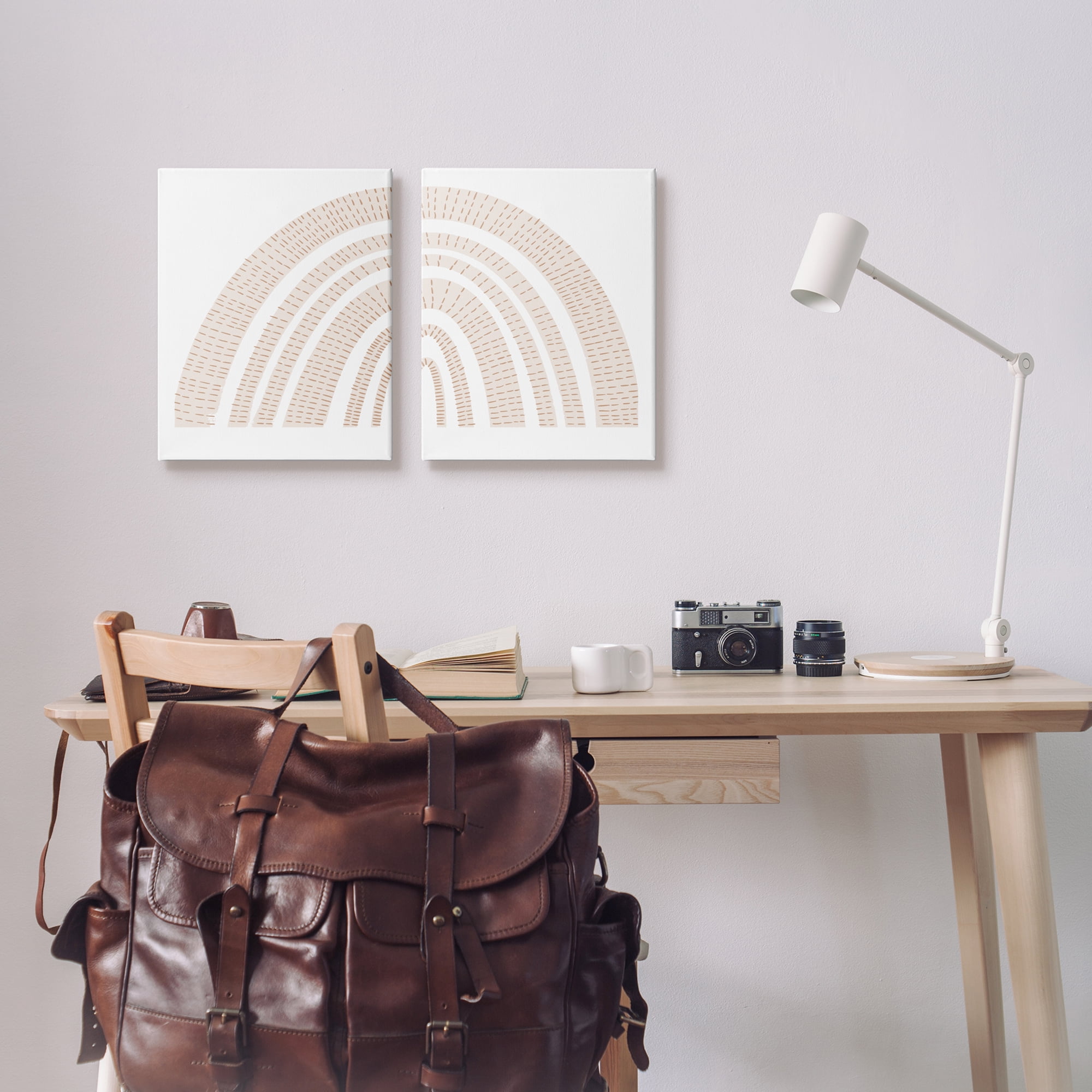 Stupell Industries Abstract Brown Earth Tone Rainbow Stripe Pattern Arches, 16 x 20, Design by Daphne Polselli
