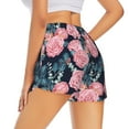 thumbnail image 3 of Disketp Rose Flowers Print Women's Shorts Workout Shorts for Athletic Gym Running Shorts with Phone Pockets Small, 3 of 8