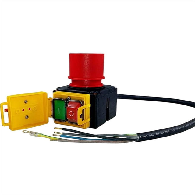 Conmutador de Dispositivo KOA7 Interruptor de Máquina 380/400V 3 Fases con Cable e Inversor de Fase, Incluye Trampilla de Parada de Emergencia Combinada