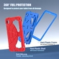 thumbnail image 5 of Kids Case for Samsung Galaxy Tab A9 8.7" 2023 SM-X110 / SM-X115 with Pencil Holder, Lightweight Shockproof Stand Anti-Slip Rugged Silicone PC Case Cover for Boys Girls for Tab A9, Red+Blue, 5 of 8