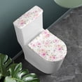 thumbnail image 3 of HELLHERO Pink Roses Toilet Bowl Cover Elastic Edge & Elastic Installation Toilet Seat Protector Machine Washable 2 Piece Set, 3 of 8