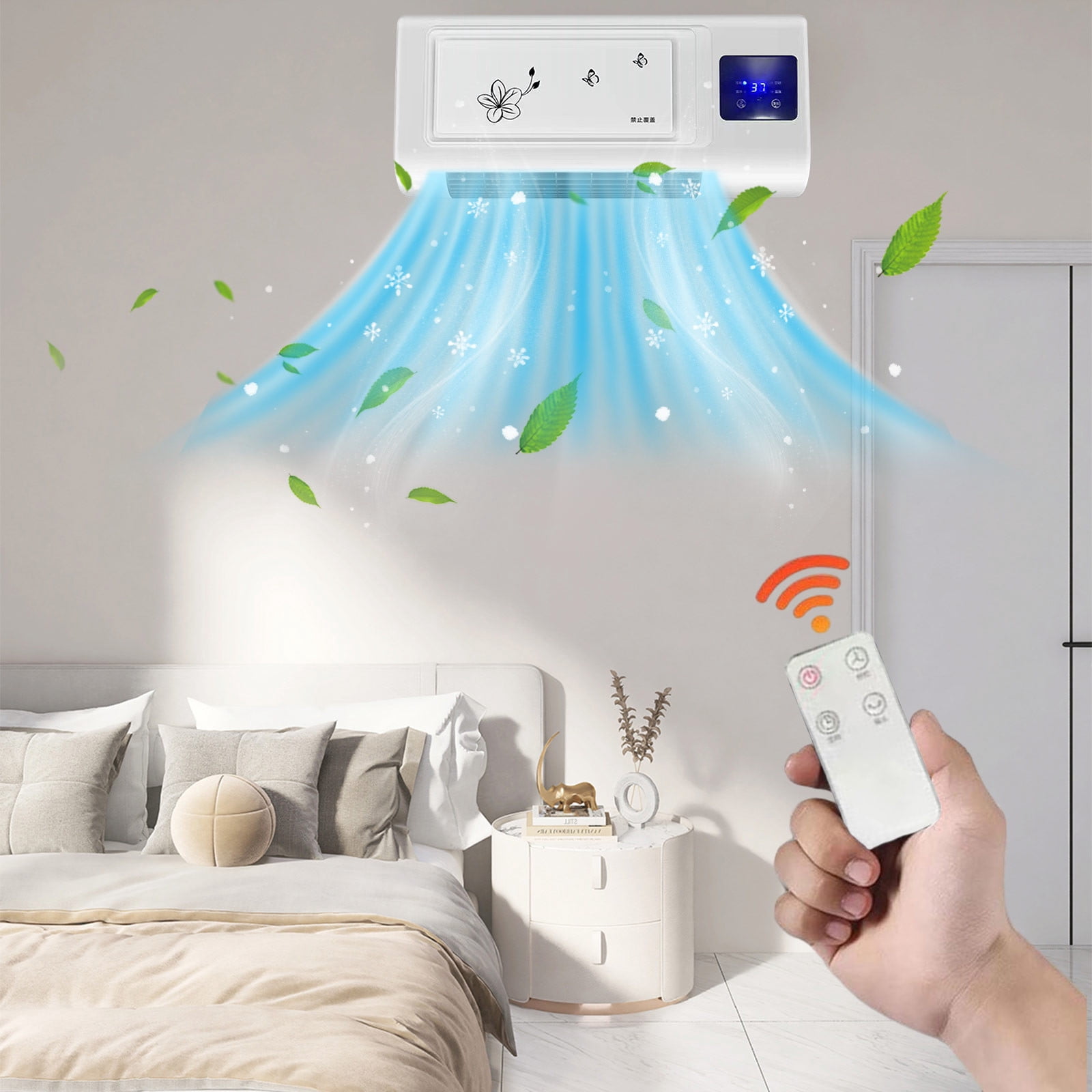 Ductless Portable Air Conditioners No Windows Needed, MXTPOV Wall Air Conditioner with Heaters, Small Mini Split Ac Heating System for Home Bedroom Office