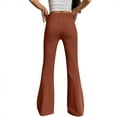 thumbnail image 4 of Women's Flare Yoga Pants with Pockets No Front Seam High Waist Flared Leggings Bootcut Gym Workout Pants Tummy Control Brown M, 4 of 7