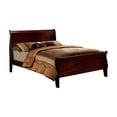 thumbnail image 6 of Twin Size Sleigh Bed Frame in Rich Cherry Finish, Solid Wood Construction with Elegant Curved Headboard and Footboard for Master or Guest Bedroom, 6 of 10
