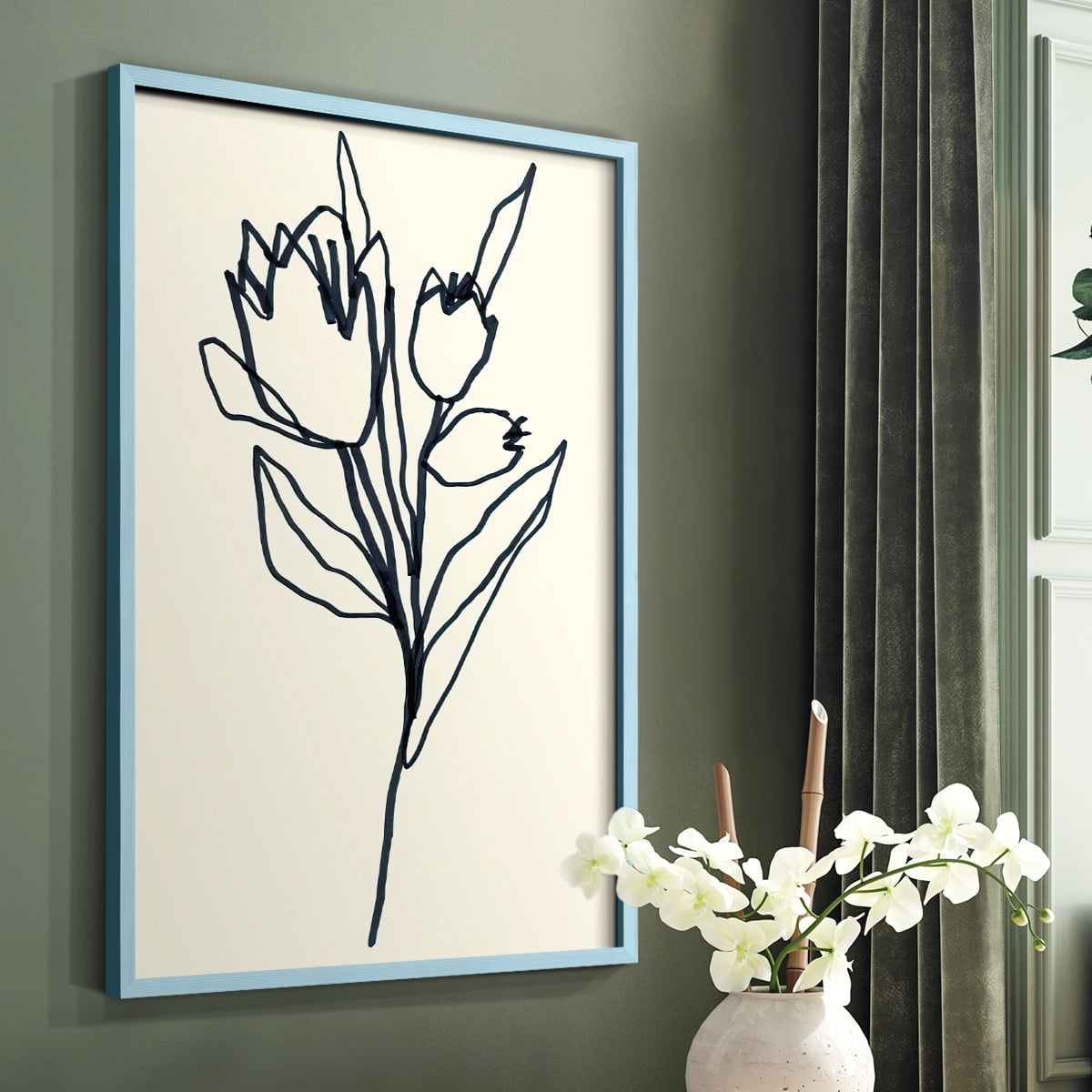 Floral Marker II in Paper Solid Wood 8 x 10 Framed Print