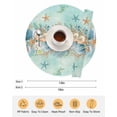 thumbnail image 6 of 15 Inch Round Placemats Set of 4, Beach Coastal Teal Non Slip Heat Insulation PP Table Mats, Nautical Shell Starfish Coral Summer Washable Place Mats for Kitchen Dining Party Table Decor, 6 of 7