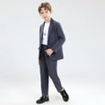 thumbnail image 6 of ETHAN Boys Slim Fit Suit Tuxedo Jacket for Boys Size 2T-20Y Blazer and Pants 2 Piece Suits Set for Kids, 6 of 7