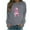 Gray, variant on WREESH Women's Breast Cancer Awareness Sweatshirt Long Sleeve Love Letter Graphic Casual Top Black