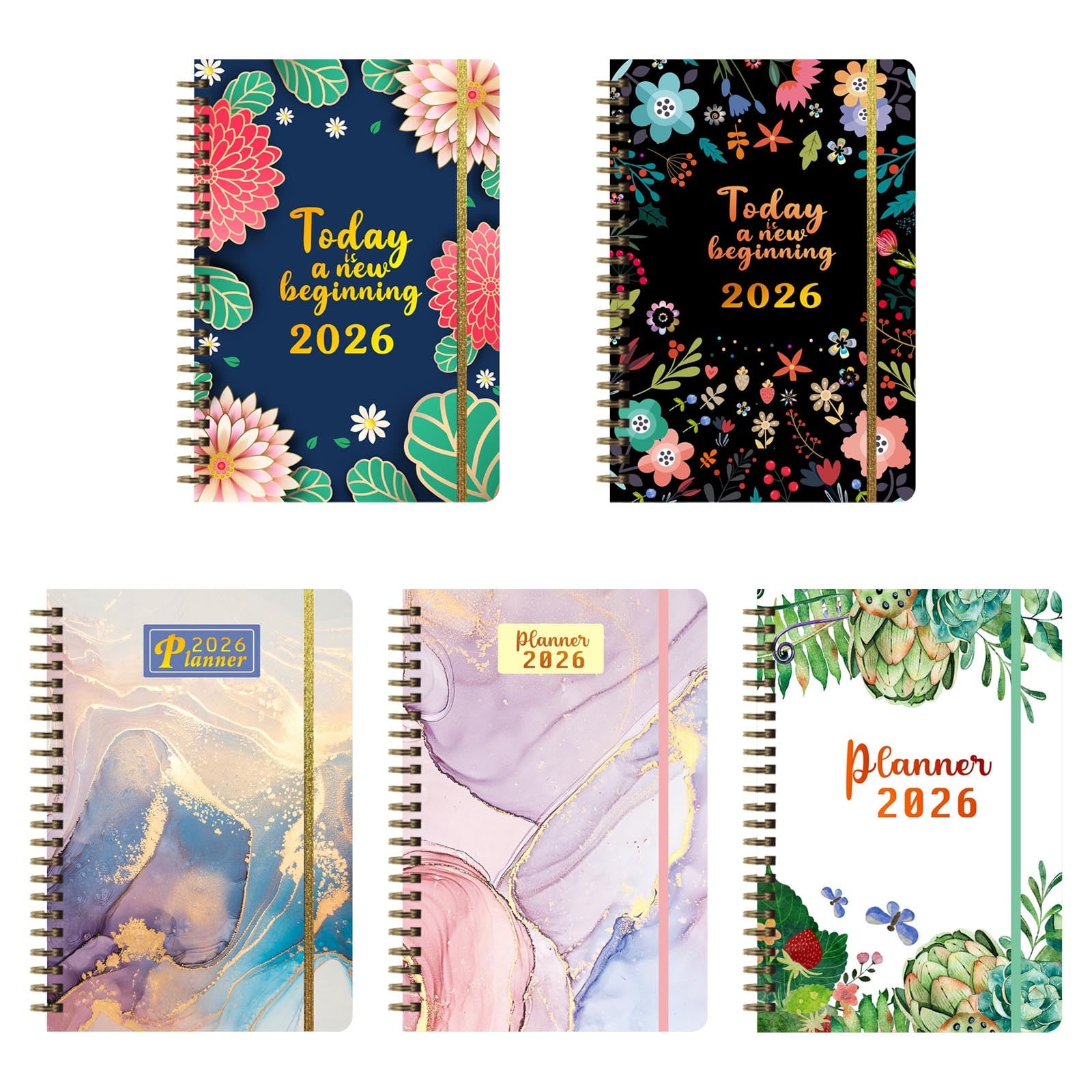 2026 English Annual Coil Planner, A5 Weekly Monthly Organizer, Suitable for Commute Use Business Travel Professional Gifting, Handy Full Year Schedule Management Notebook