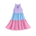 thumbnail image 7 of Big Girls' Dresses Sleeveless Color Block Casual Skater Swing Girls Floral Dress Size 13-14T, 7 of 7