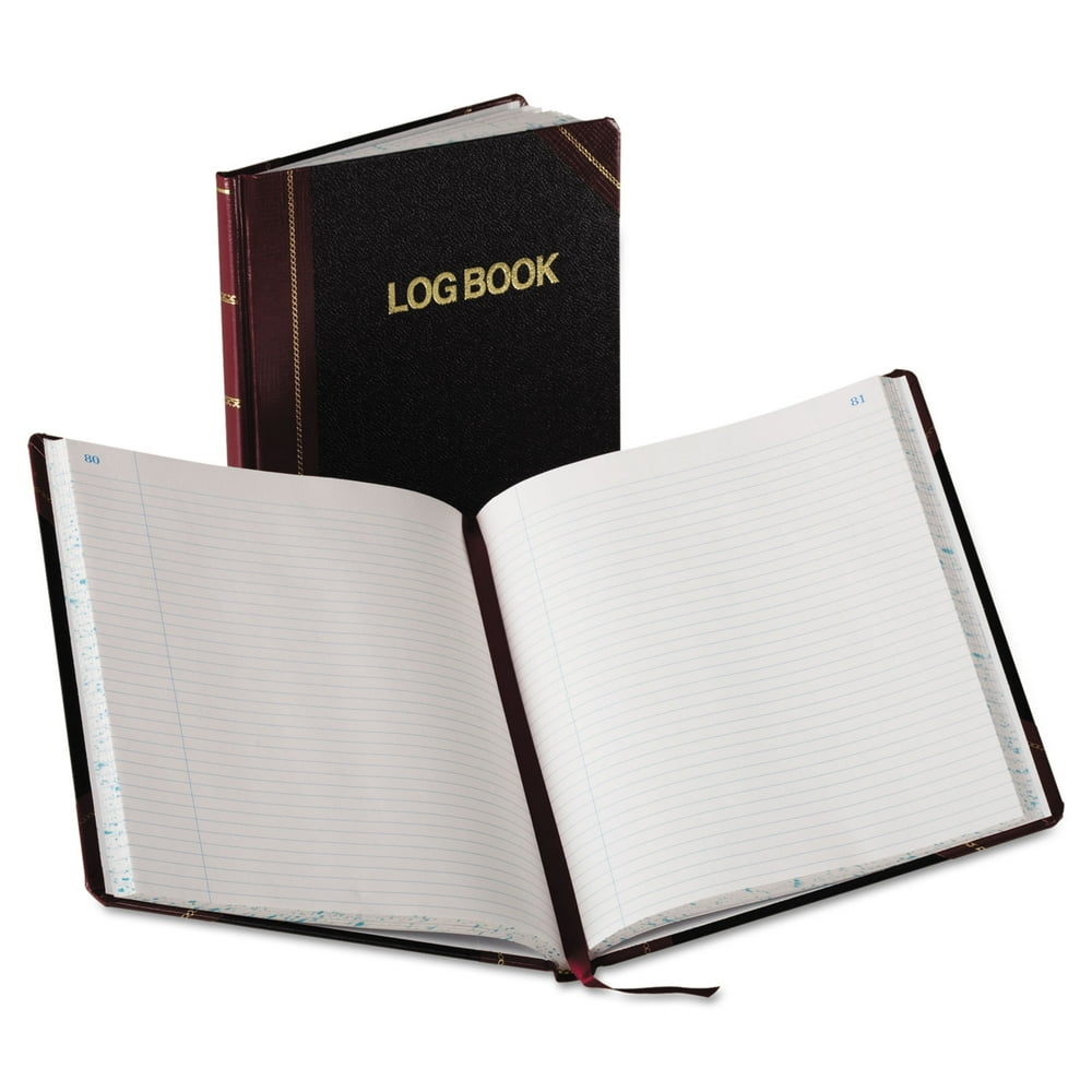 Boorum & Pease Log Book, Record Rule, Black/Red Cover, 150 Pages, 10 3/
