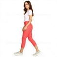 thumbnail image 5 of Couver Women's Ultra Stretch 5 Pocket Capri Jeggings Pull-On Denim Look Pants, Coral, Small, 1 Pair, 5 of 9