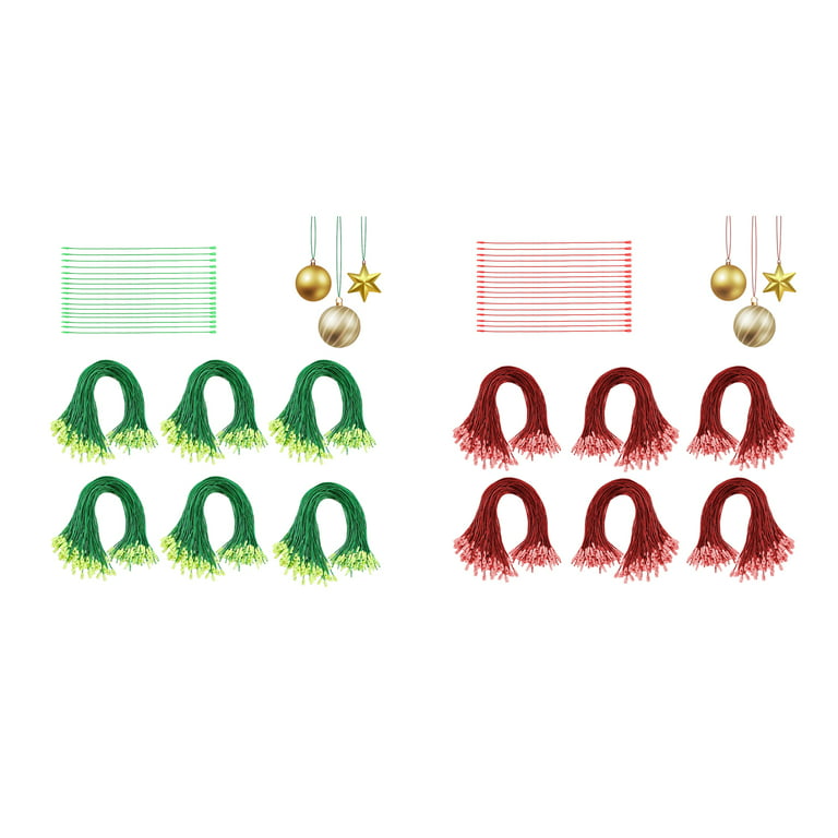 100pcs Christmas Ornament String 8in Green/Red Christmas Tree Hanging  String Ornaments 