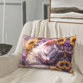 thumbnail image 4 of Plush Throw Pillow Covers, Warm Sunflower Sleeping Cat Pillow Cases with Invisible Zipper, Breathable Microfiber Pillow Cases Standard Size for Sleeping Bedroom Sofa Living Room 16x24, 4 of 5