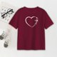 thumbnail image 1 of Camiseta de manga corta para mujer, camiseta femenina, regalo, camisetas de manga corta con cuello redondo, camisetas de verano para vacaciones, camin Rojo, 1 of 8