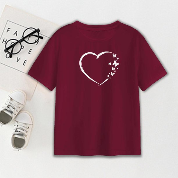 Camiseta de manga corta para mujer, Tops de verano, camisetas simples de moda con cuello redondo, camisetas de manga corta, camiseta femenina para uso Rojo