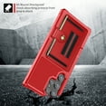 thumbnail image 6 of SaniMore Wallet Case for Samsung Galaxy S22 Ultra 6.8" 2022 Release, PC Back Shell PU Leather RFID Blocking Card Slot Hand Rope Shockproof Anti-drop Hybird Cover, Red, 6 of 6