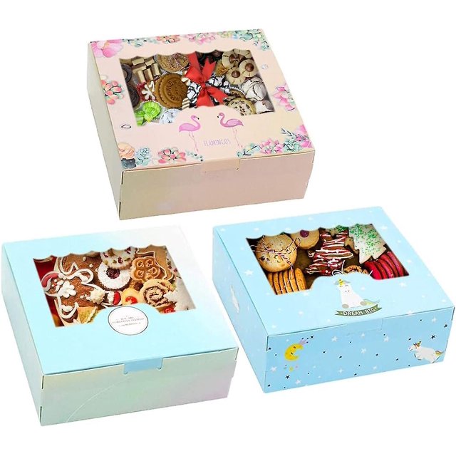 12 cajas de cartón para tartas, magdalenas, catering, galletas, caramelos, tartas, cupcakes y macarons