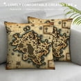 thumbnail image 3 of COMIO Old Map Throw Pillow Covers Treasure Pirate Sailboat Compass Pillowcases Pillow Case Cushion Case Decorations for Sofa Couch Bed Chair, 3 of 5