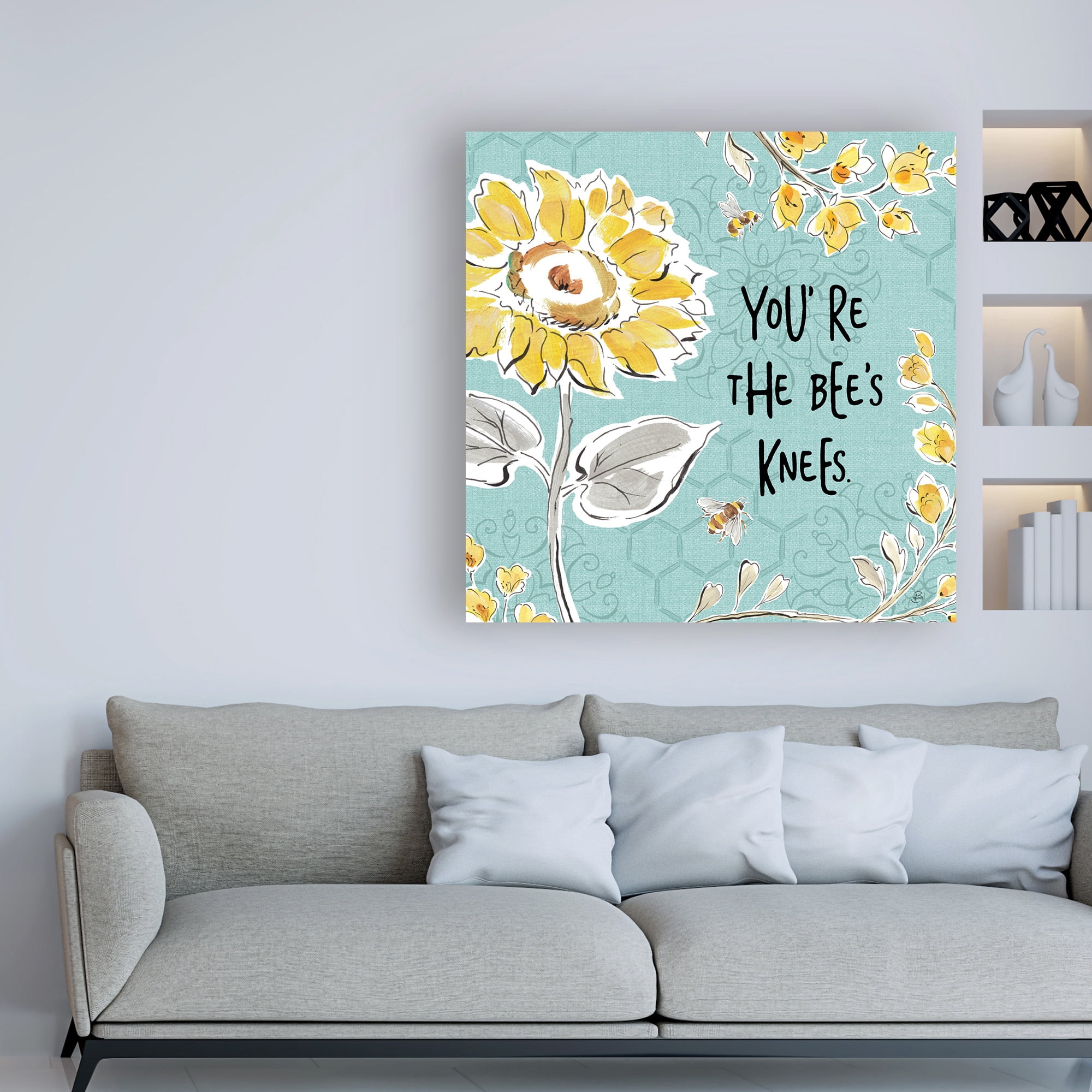 Trademark Fine Art 'Bee Happy II Linen' Canvas Art by Daphne Brissonnet