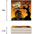 thumbnail image 3 of RYLABLUE Happy Halloween Set of 8 Coaster for Drinks, Absorbent Ceramic Stone Coasters Cup Mat with Cork Base for Home Kitchen Room Coffee Table Bar Decor, 3 of 4