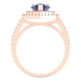 thumbnail image 4 of Halo Engagement Ring for Women - 2.48ct Simulated Tanzanite in 14K Rose Gold Promise Ring, 4 of 6