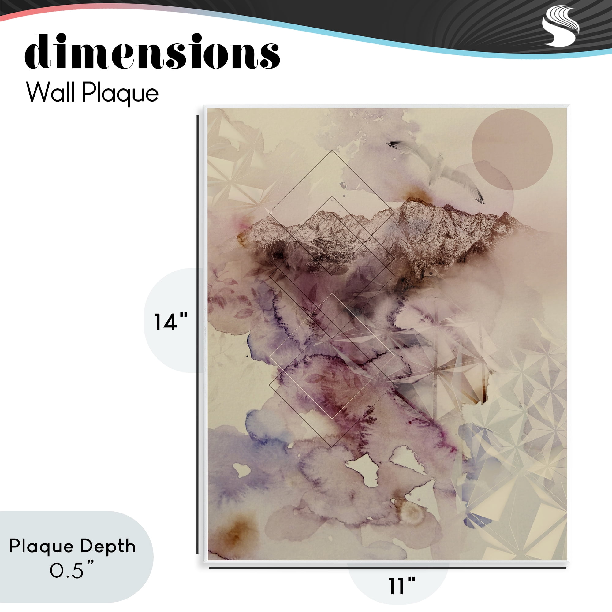 Stupell Industries Dust Abstract with Geometrics Wall Plaque Art, design by Gemma Bardot