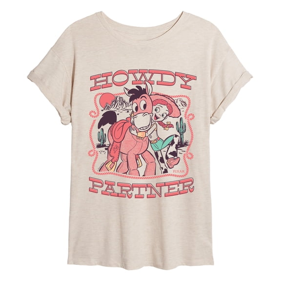 Toy Story - Jessie Stamp - Juniors Oversized Graphic T-Shirt