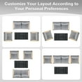 thumbnail image 6 of Zimtown 4-Piece Outdoor Patio Conversation Set, Metal Outdoor Furniture Set, All Weather Backyard Sectional Sofa, Gray, 6 of 10