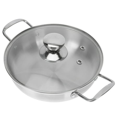 Niceauty Stainless Steel Cooking Pot with Lid for Home Use Silver Soup Pan Compatible with Alcohol Stove 5.5