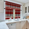 thumbnail image 2 of Red Grey Kitchen Curtains Stripes Window Curtains Valance and Tier Set, Geometric Art Rod Pocket Short Tier Curtain, Modern Abstract Small Cafe Curtains for Kitchen Decor, 2 of 6